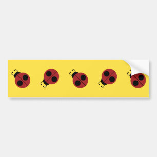 Pegatina Para Coche Ladybug 60s retro fresco amarillo