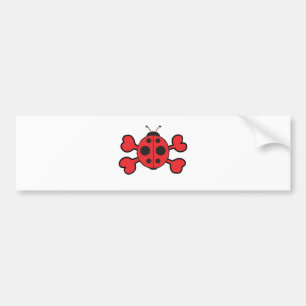 Pegatina Para Coche ladybug Skull red Crossbone