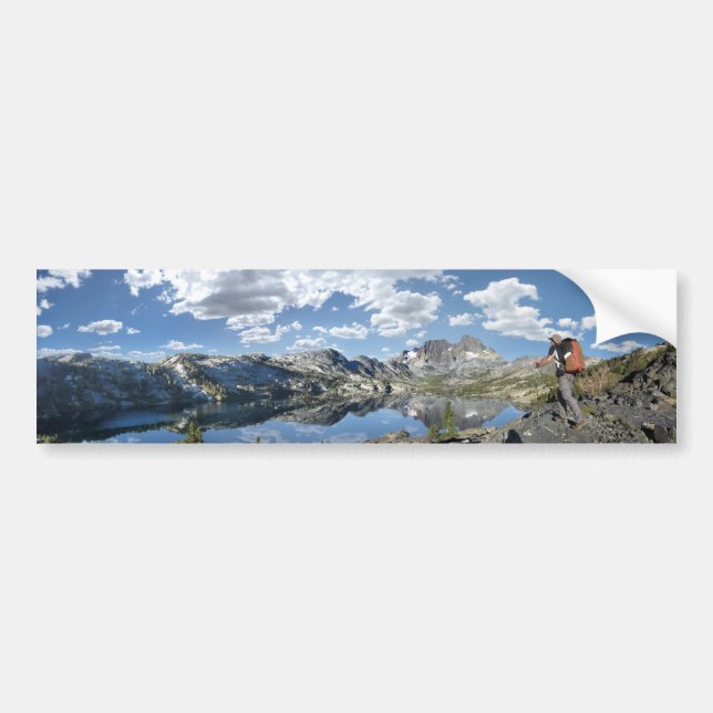 Pegatina Para Coche Lago Garnet y pico de banner - Camino John Muir (Frente)