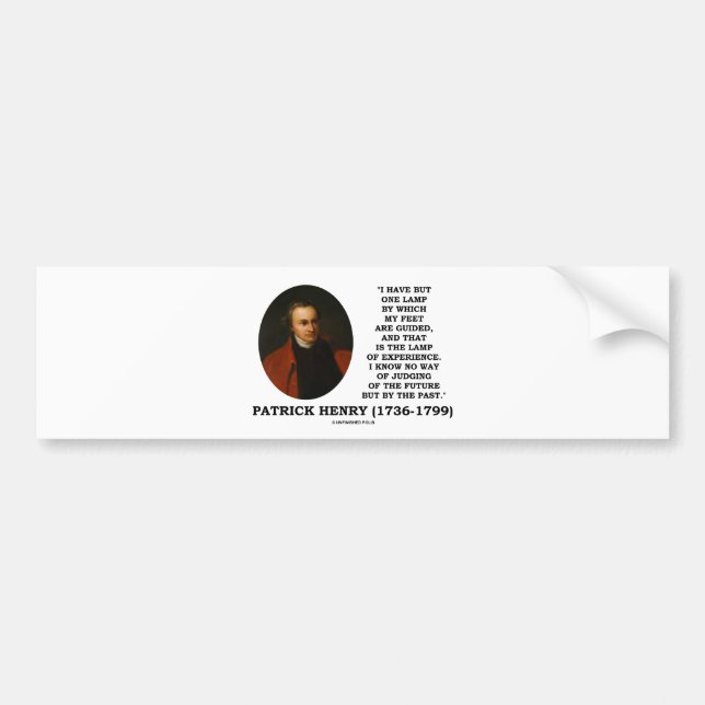 Pegatina Para Coche Lámpara de Patrick Henry del juicio de la (Frente)