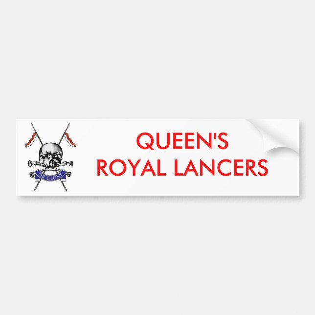 Pegatina Para Coche Lanceros reales del Queens (Frente)