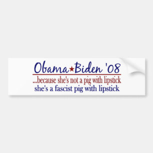 Pegatina Para Coche Lápiz labial de Obama en un cerdo