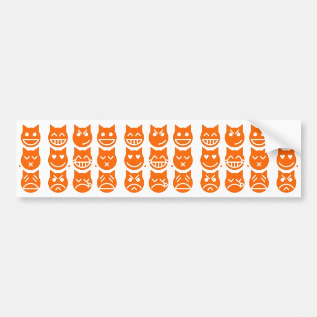 Pegatina Para Coche Las 9 vidas del gato de la Emoji (Frente)