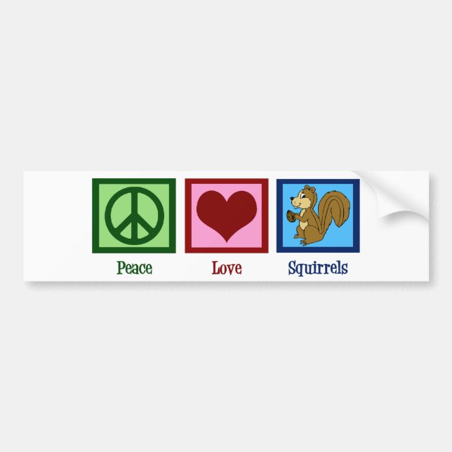 Pegatina Para Coche Las ardillas de amor por la paz (Frente)