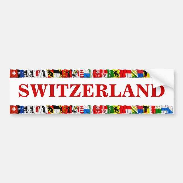 Pegatina Para Coche Las banderas de los cantones de Suiza (Frente)