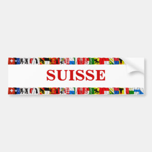 Pegatina Para Coche Las banderas de los cantones de Suiza, franceses