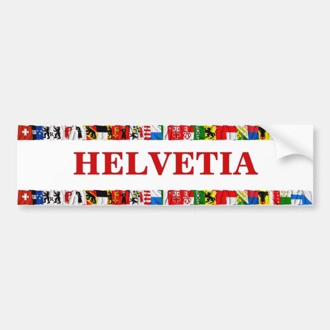 Pegatina Para Coche Las banderas de los cantones de Suiza, latinos (Frente)