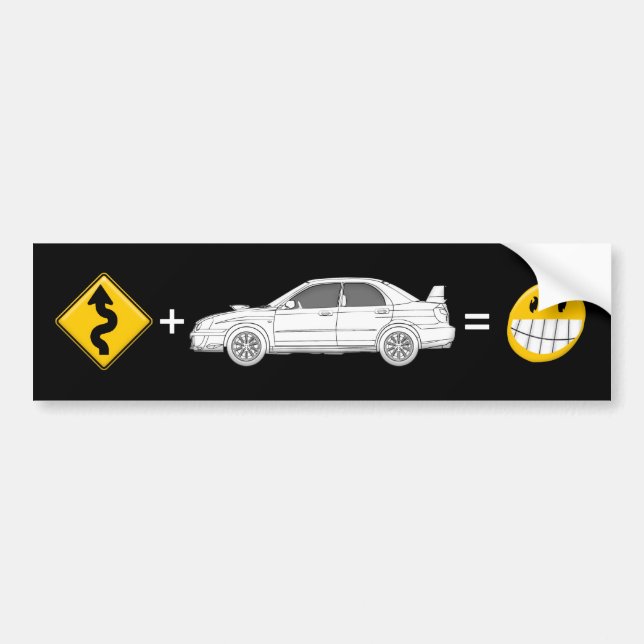 Pegatina Para Coche Las curvas, Subaru, igualan la diversión (Frente)