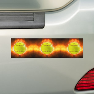 Pegatina Para Coche Las llamas de pelota blanda amarilla de SlipperyJo