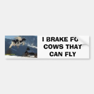 Pegatina Para Coche las vacas, FRENO PARA LAS VACAS QUE PUEDEN VOLAR