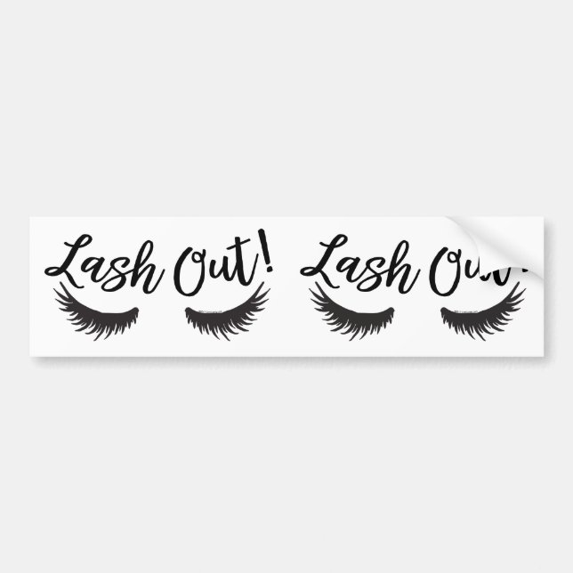 Pegatina Para Coche Lash Out Eyelash Lash Salon Makeup Artista (Frente)