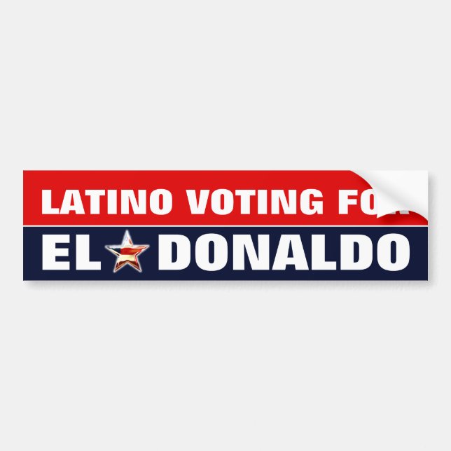 Pegatina Para Coche Latino que vota por Donald Trump (Frente)