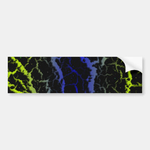 Pegatina Para Coche Lava espacial agrietada - Lime/Azul