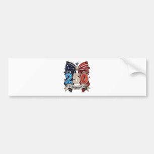Pegatina Para Coche Lazo de bandera americana 250 aniversario Patrióti