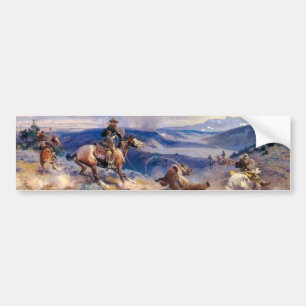 Pegatina Para Coche Lazos y Horses rápido (1916) de Charles M. Russel
