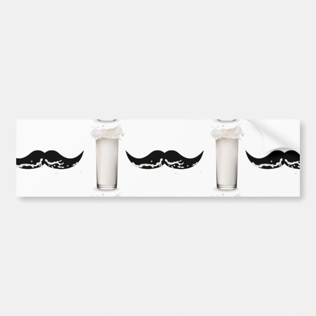 Pegatina Para Coche Leche Mustache (Frente)