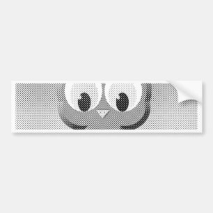 Pegatina Para Coche Lechuza De Boletín En Blanco Y Negro