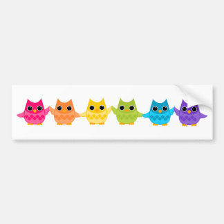 Pegatina Para Coche Lechuzas arcoiris
