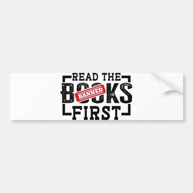 Pegatina Para Coche Leer libros prohibidos Primeros amantes de libros  (Frente)