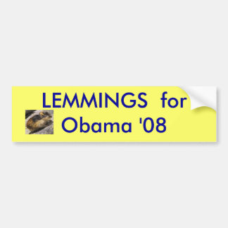 Pegatina Para Coche leming, LEMINGS para Obama '08 - modificado para