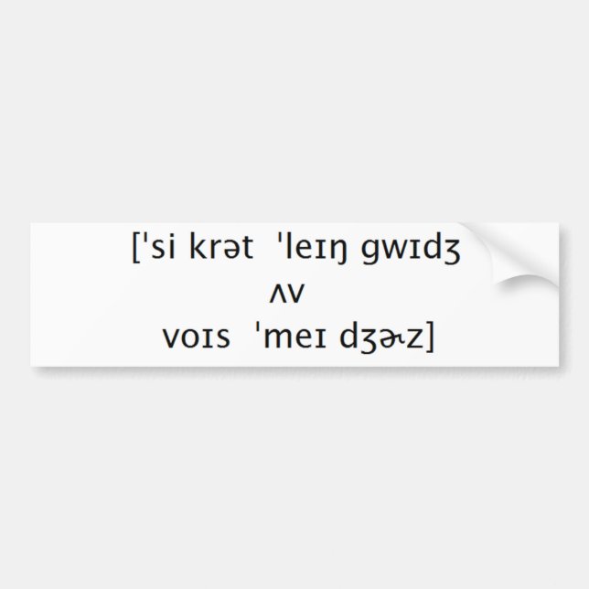 Pegatina Para Coche Lengua secreta (Frente)