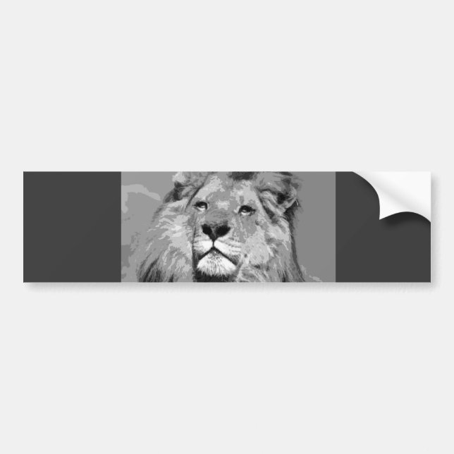 Pegatina Para Coche León africano blanco y negro (Frente)