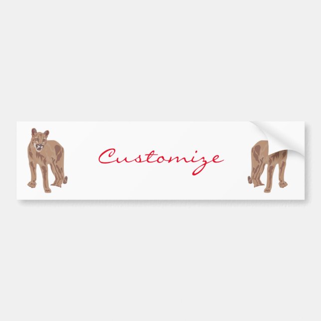 Pegatina Para Coche León de la montaña Cougar Puma Thunder_Cove (Frente)