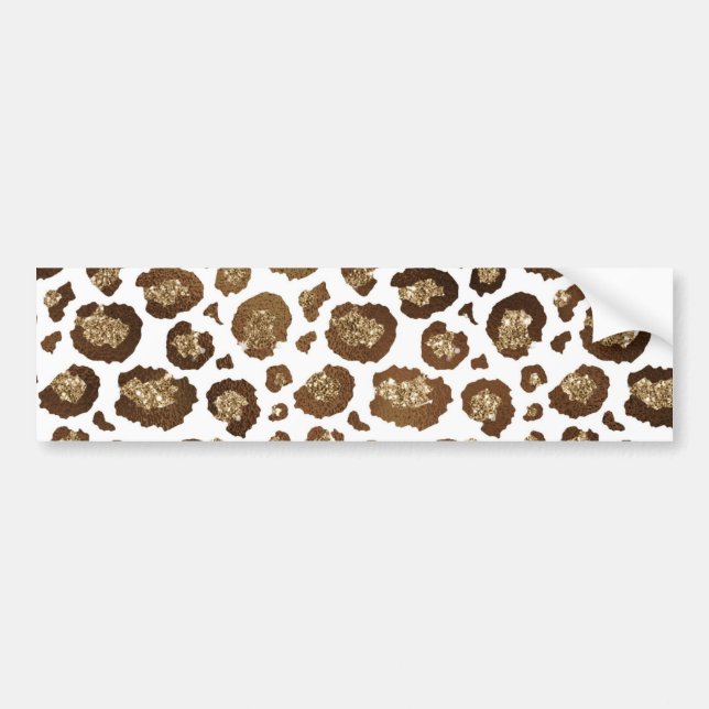 Pegatina Para Coche Leopard Spots Wild Animals Purpurina Dorado Safari (Frente)