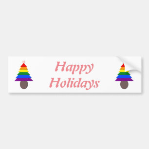 Pegatina Para Coche Lesbianas arcoiris Árbol y regalo de Navidad