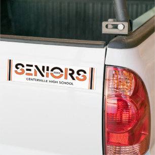 Pegatina Para Coche Letras cortadas de dos colores negro y Naranja