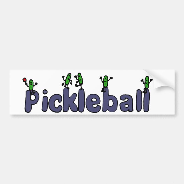 Pegatina Para Coche Letras divertidas de Pickleball con las salmueras (Frente)