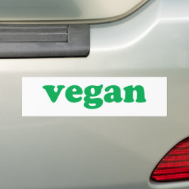 Pegatina Para Coche Letras verdes "veganas", fondo blanco