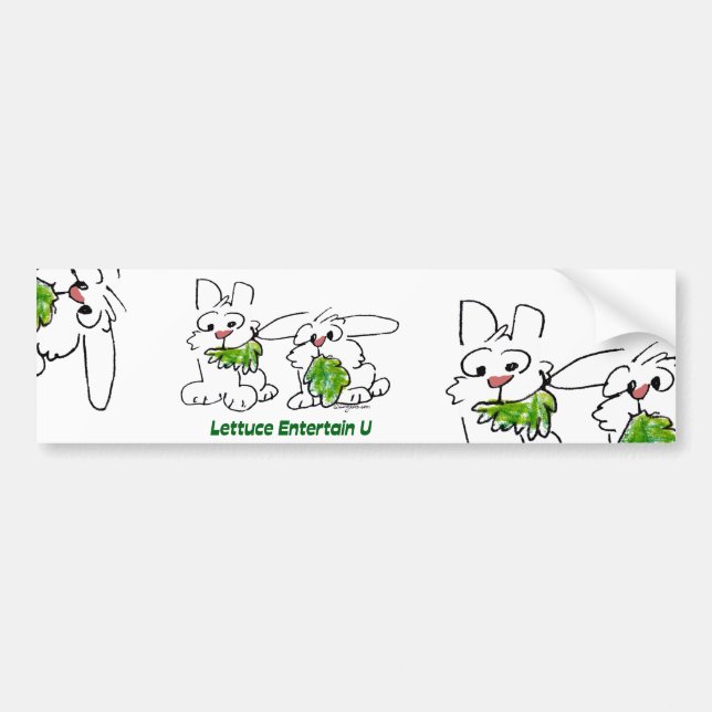 Pegatina Para Coche Lettuce Entertain U Personalizado Rabbits (Frente)