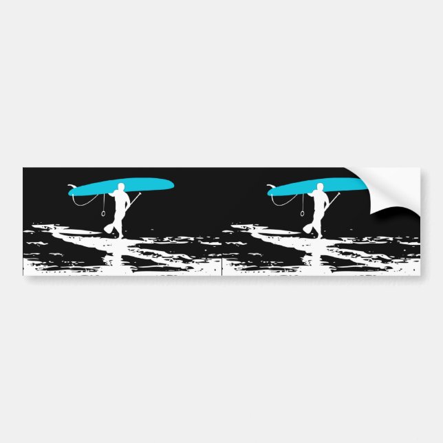Pegatina Para Coche Levántese la sesión de Paddleboarding sobre (2 (Frente)