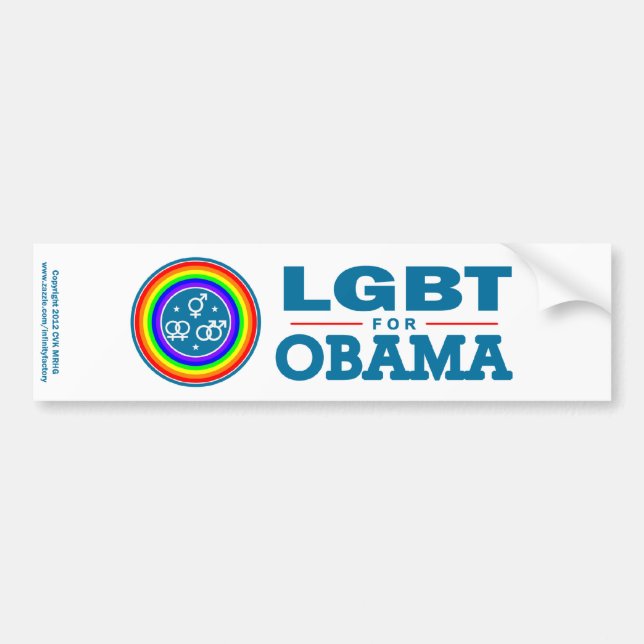 Pegatina Para Coche LGBT para OBAMA (Frente)