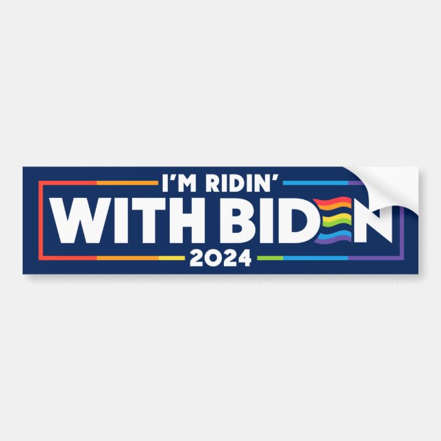 Pegatina Para Coche LGBTQ Estoy yendo con Biden 2024 (Frente)