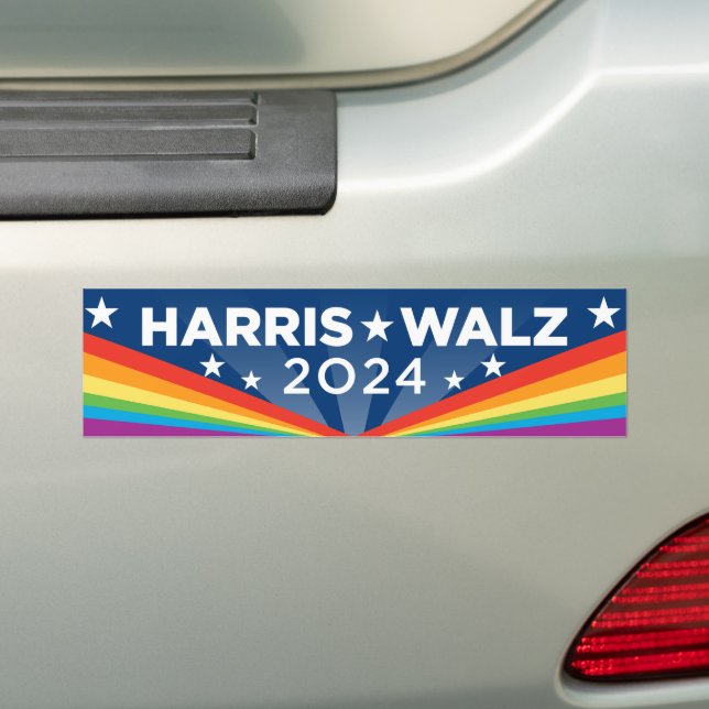 Pegatina Para Coche LGBTQ Harris Walz 2024 (en coche)