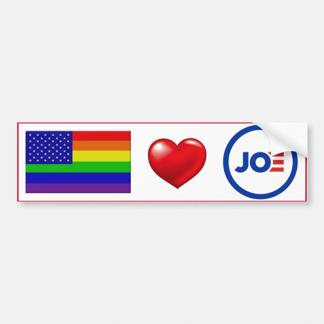 Pegatina Para Coche ¡LGBTQ Love Joe Biden! (Frente)