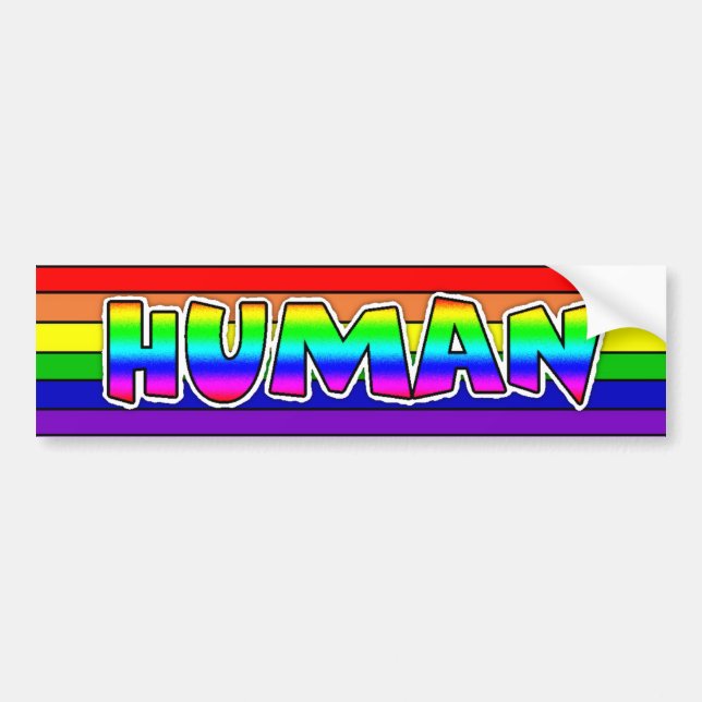 Pegatina Para Coche LGBTQ+ Orgullo arcoiris humano (Frente)