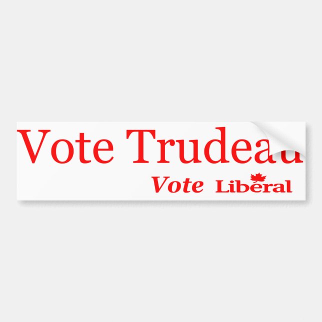 Pegatina Para Coche Liberal del voto de Trudeau del voto (Frente)
