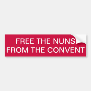 Pegatina Para Coche Libere a las monjas Bumpersticker