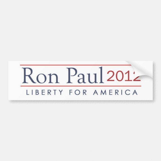 Pegatina Para Coche Libertad 2012 de Ron Paul para América (Frente)