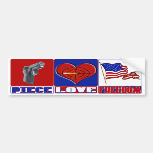 PEGATINA PARA COCHE LIBERTAD DEL AMOR DEL PEDAZO (PAZ) (CORAZÓN)