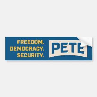 Pegatina Para Coche Libertad. Democracia. Seguridad. #PeteForAmerica