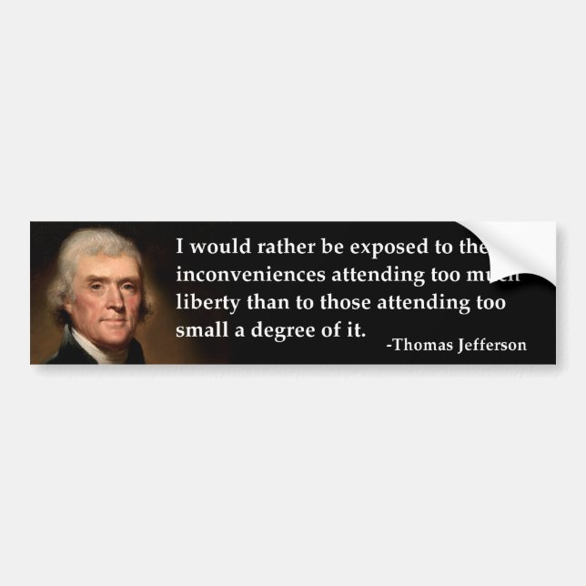 Pegatina Para Coche Libertad expuesta Jefferson de Thomas (Frente)