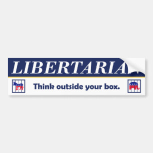 Pegatina Para Coche Libertario - piense fuera de su parachoque Sticke