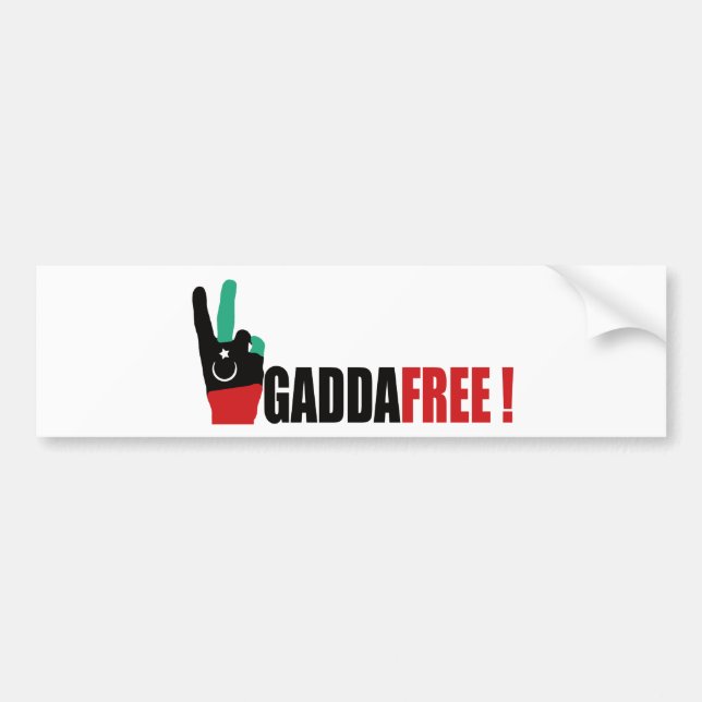 Pegatina Para Coche Libia libera de Gaddafi - Kadhafi (Frente)