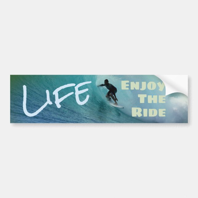 Pegatina Para Coche Life - Enjoy The Ride Surfer (Frente)