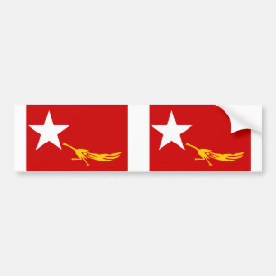 Pegatina Para Coche Liga nacional para la democracia, bandera de