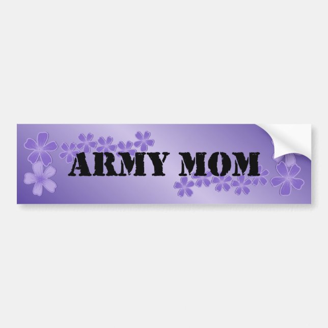 Pegatina Para Coche Lila profunda de la mamá del ejército (Frente)